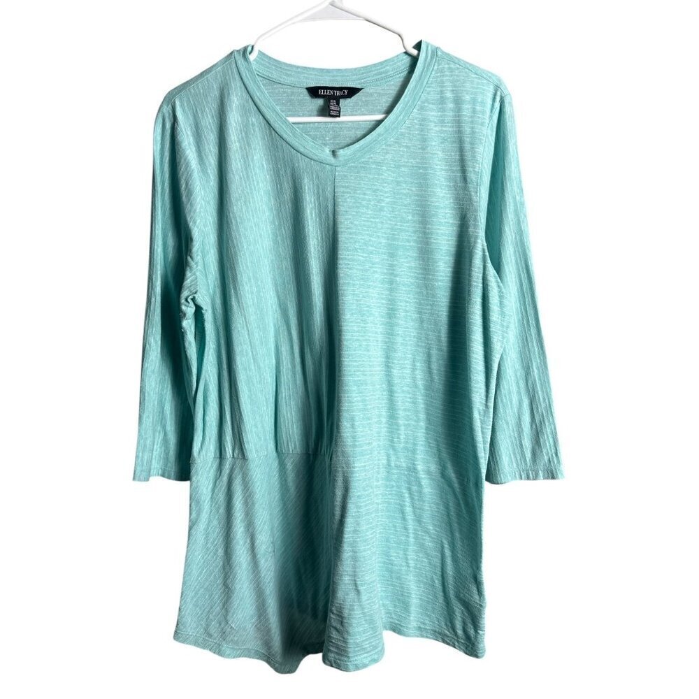 Ellen Tracy Women's Turquoise Lightweight Top - Picture 2 of 7